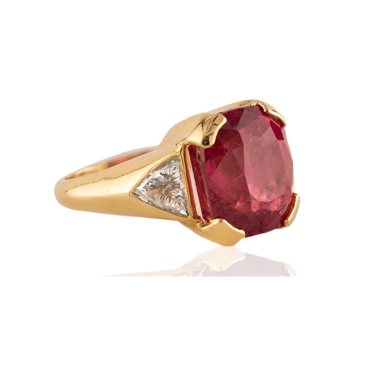 18k Rubellite Tourmaline Ring
