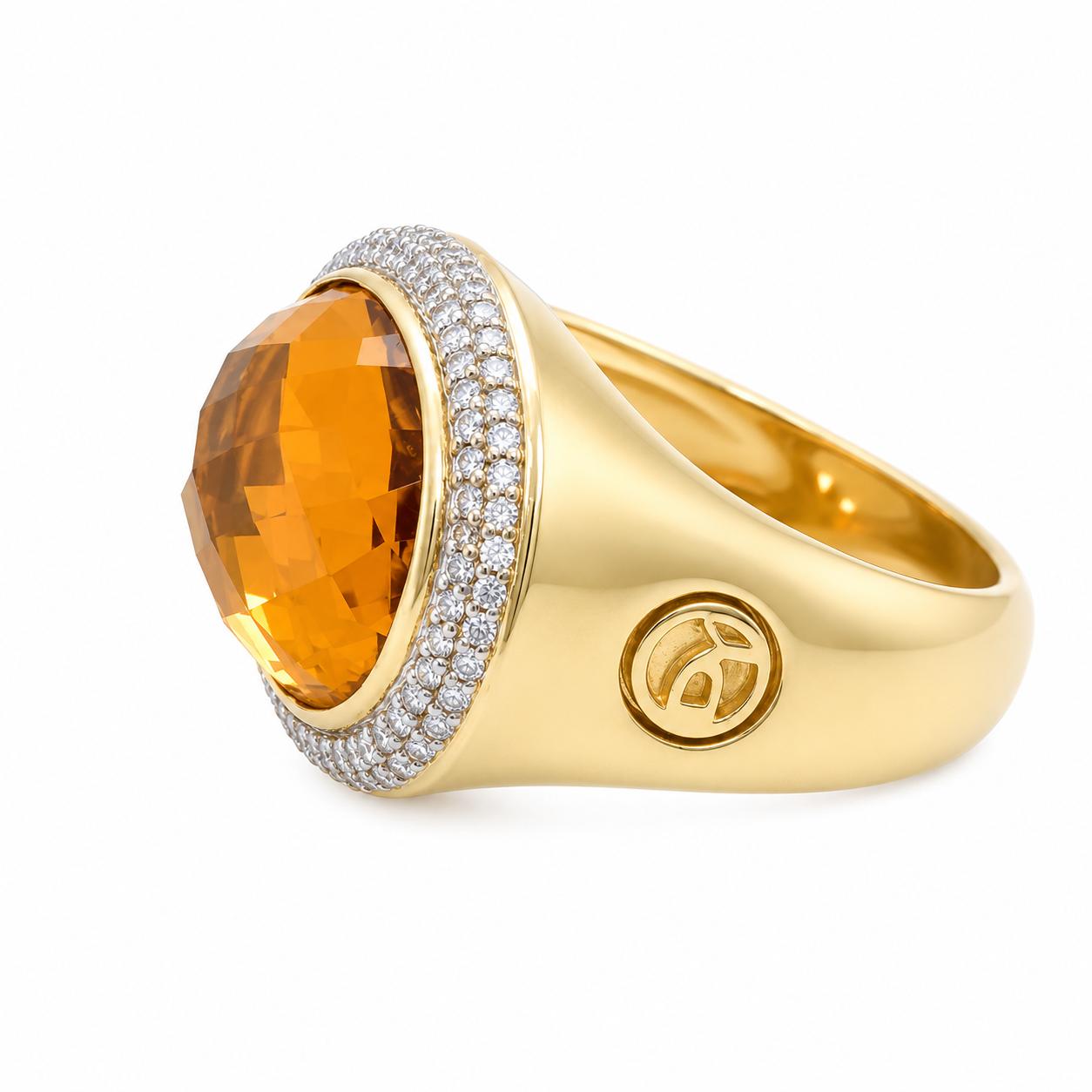18k David Yurman Citrine & Diamond Ring