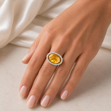 18k David Yurman Citrine & Diamond Ring