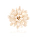 14k Gold Pearl & Diamond Floral Brooch Mid 20th Century