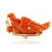 18k Victorian Coral Bird Brooch with Diamond Accent