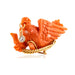 18k Victorian Coral Bird Brooch with Diamond Accent