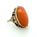 Mid Century 14k Yellow Gold Coral Ring
