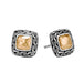 John Hardy Sterling Silver Earrings with 22k Gold Hammered Center
