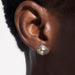 John Hardy Sterling Silver Earrings with 22k Gold Hammered Center
