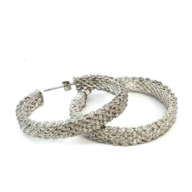 Tiffany Sterling Silver Somerset Hoop Earrings with 14k posts