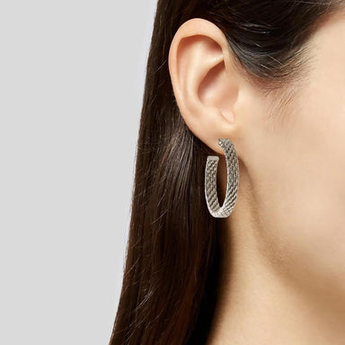 Tiffany Sterling Silver Somerset Hoop Earrings with 14k posts