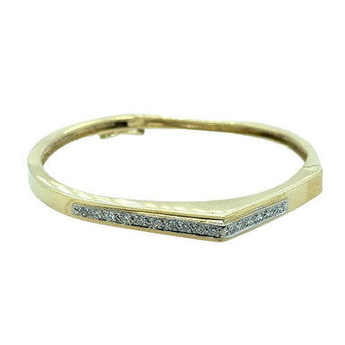 14k Yellow Gold Diamond Bangle Bracelet 23.92g