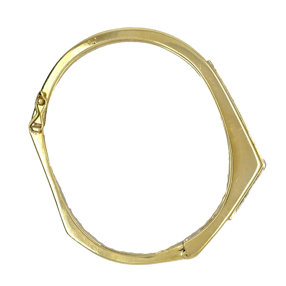 14k Yellow Gold Diamond Bangle Bracelet 23.92g