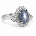 Platinum Ring with 7.37ct Blue Star Sapphire and Diamonds