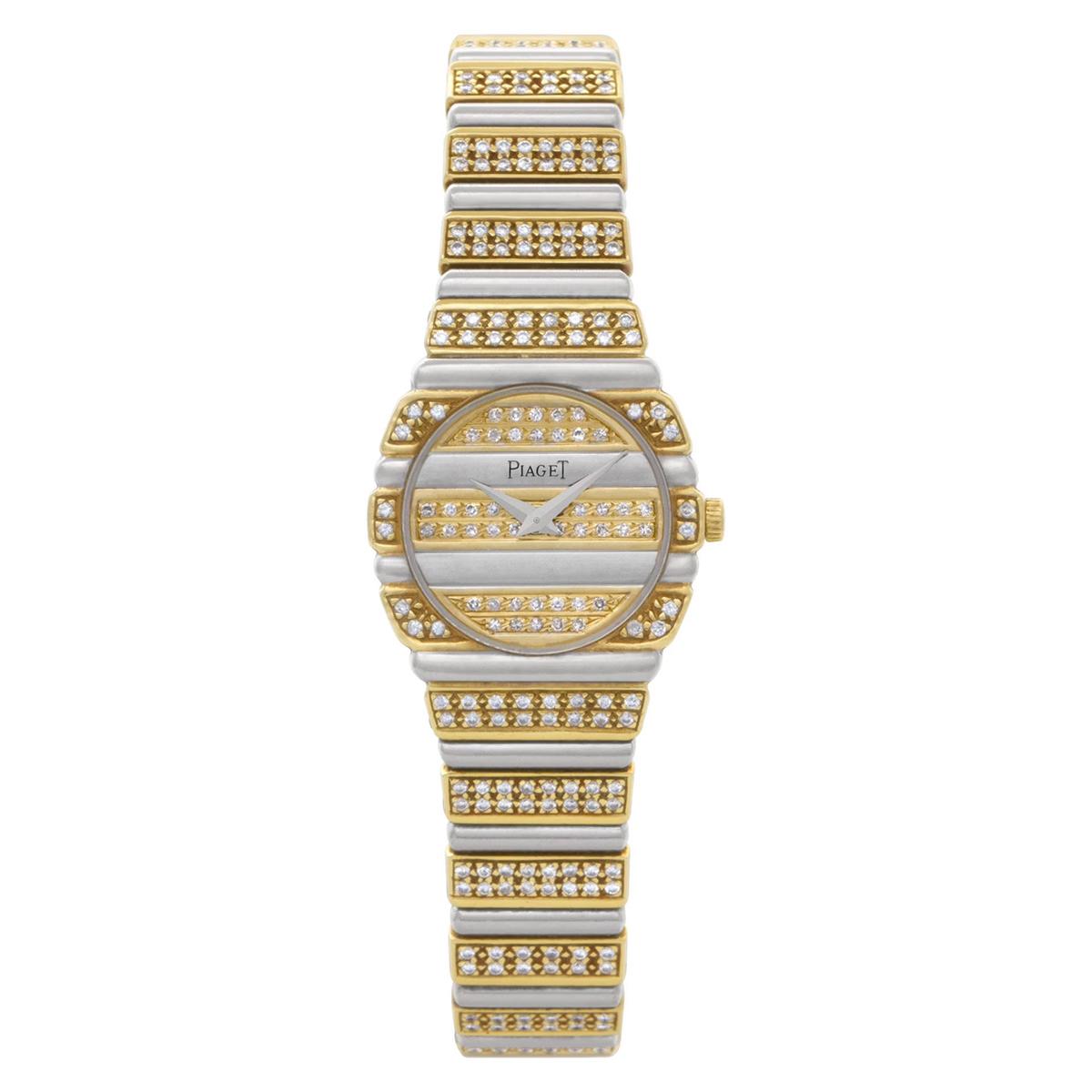 18k Gold Piaget Polo Watch with Fatory Diamonds Model 861 C 725