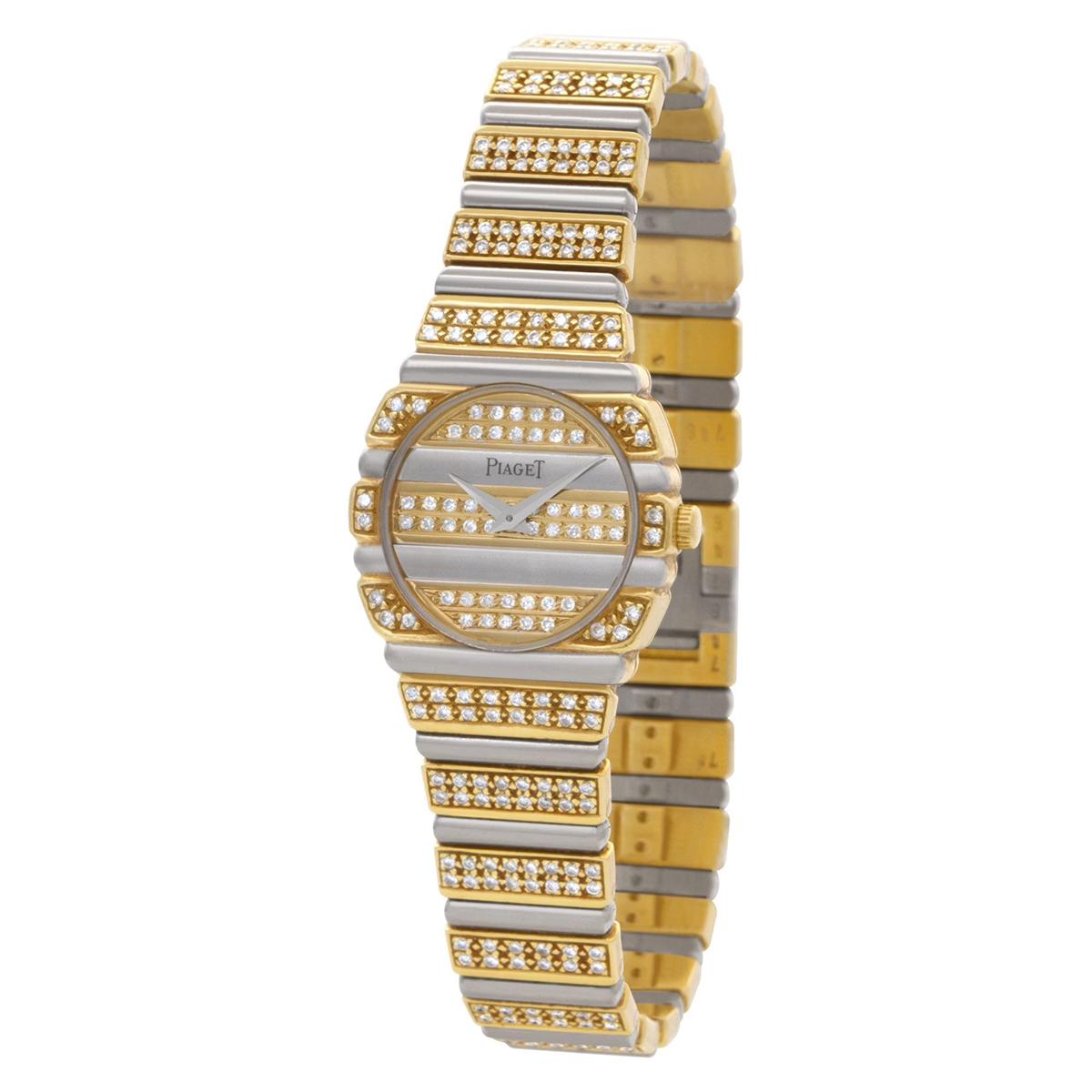 18k Gold Piaget Polo Watch with Fatory Diamonds Model 861 C 725