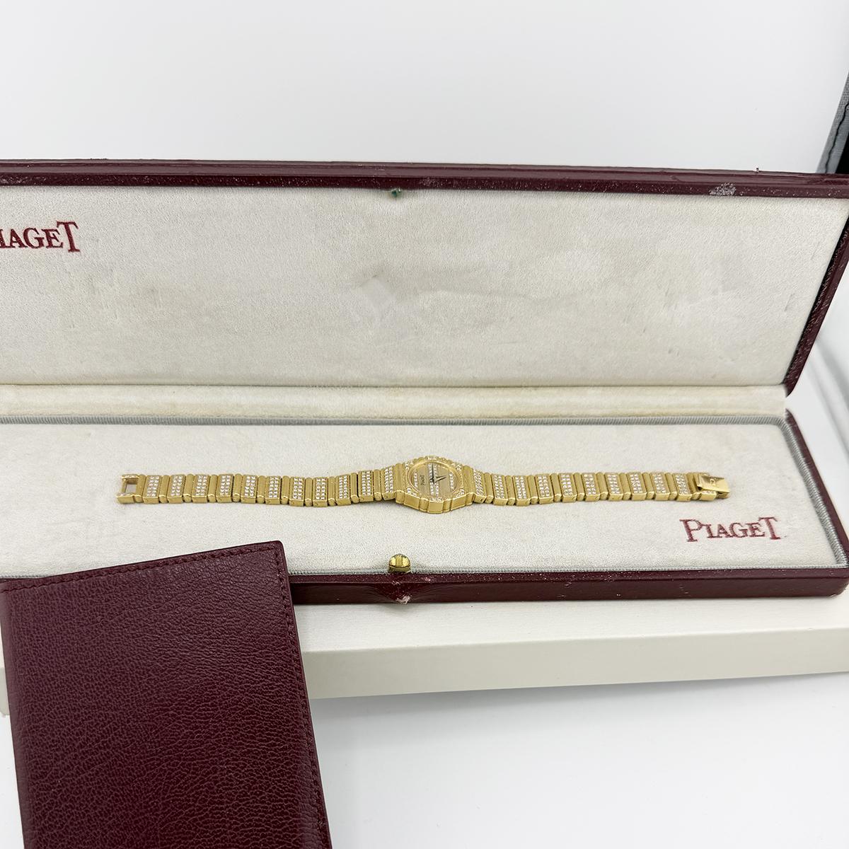 18k Gold Piaget Polo Watch with Fatory Diamonds Model 861 C 725
