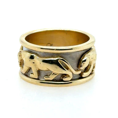 14k Yellow & White Gold Panther Band Ring