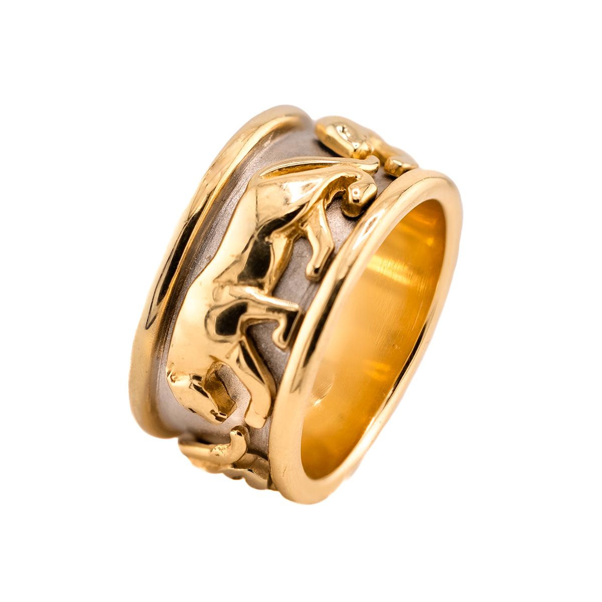 14k Yellow & White Gold Panther Band Ring