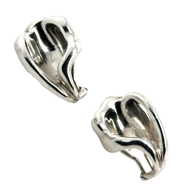 Tiffany & Co Silver Peretti Calla Lily Clip On Earring