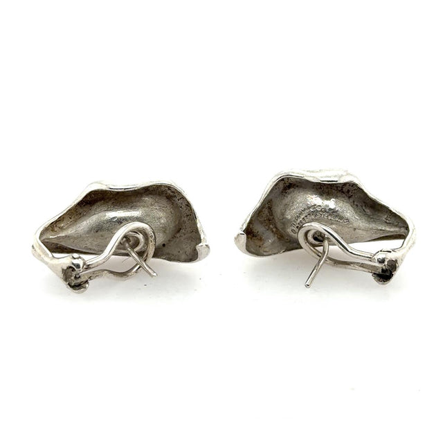 Tiffany & Co Silver Peretti Calla Lily Clip On Earring