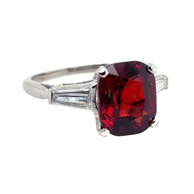 5.04 Carat Vivid Red Burmese Spinel Ring