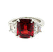 Platinum 5.04 Carat Vivid Red Burmese Spinel Ring