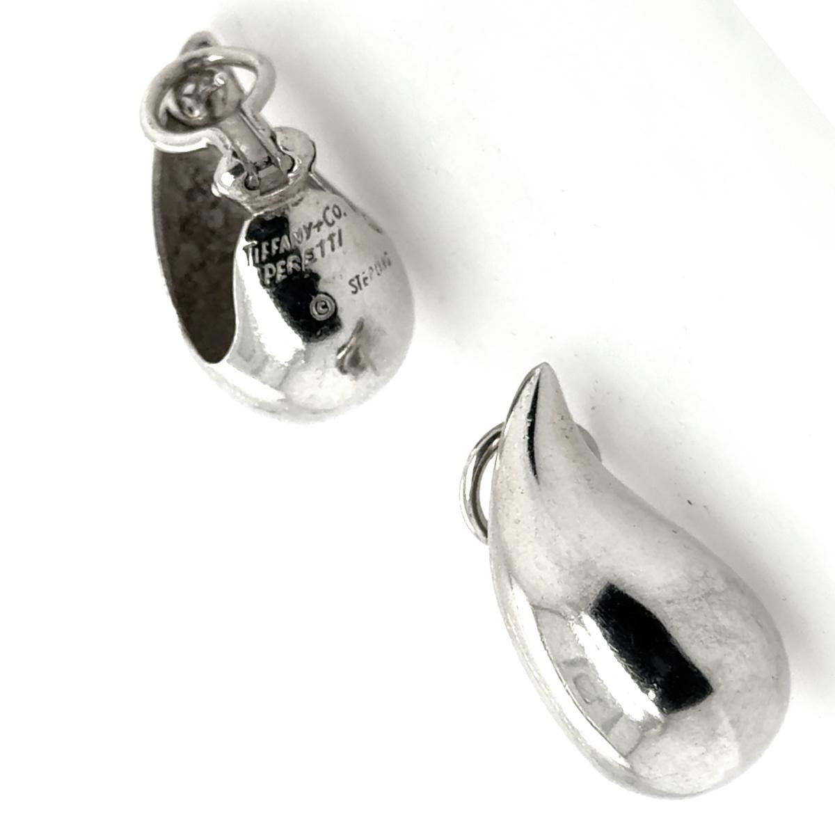 Large Sterling Silver "Tear Drop" Earrings by Elsa Peretti for Tiffany & Co.