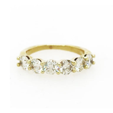 14k Yellow Gold Band Ring with 2.0ct Round White Diamonds