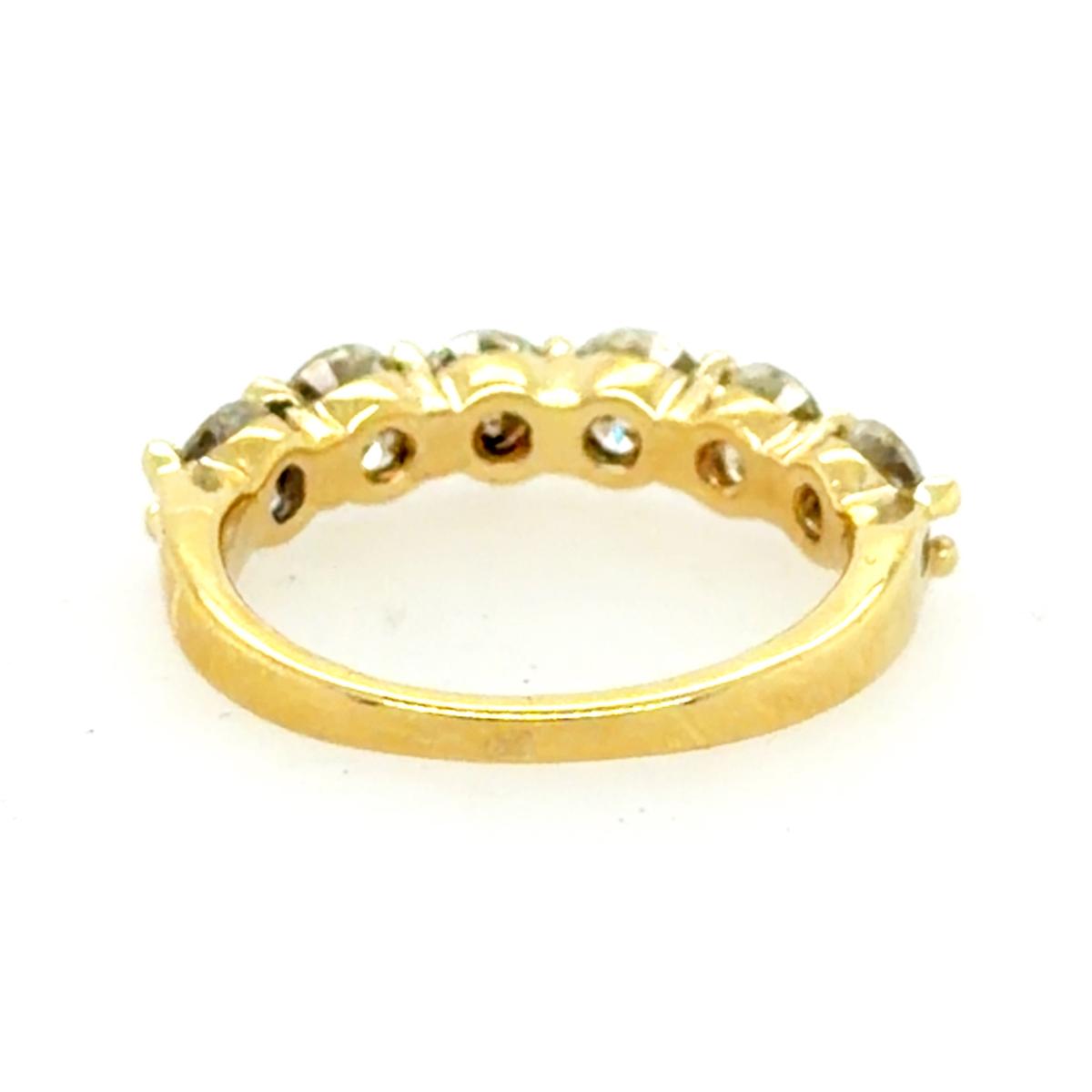 14k Yellow Gold Band Ring with 2.0ct Round White Diamonds