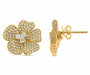 14k Yellow Gold Earrings with 0.75 Carat Round White Diamonds