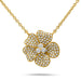 14k Yellow Gold Floral Diamond Necklace