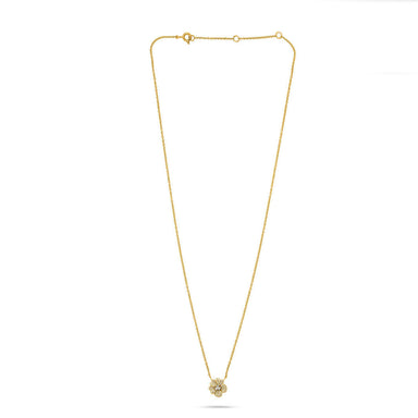 14k Yellow Gold Floral Diamond Necklace