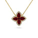14k Gold Necklace with Marquise Ruby & Diamond Accents