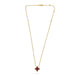 14k Gold Necklace with Marquise Ruby & Diamond Accents