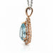 14k Rose Gold Necklace with Pear-Cut Aquamarine and Diamonds