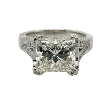 5.04ct GIA L SI2 Princess Cut Diamond Ring
