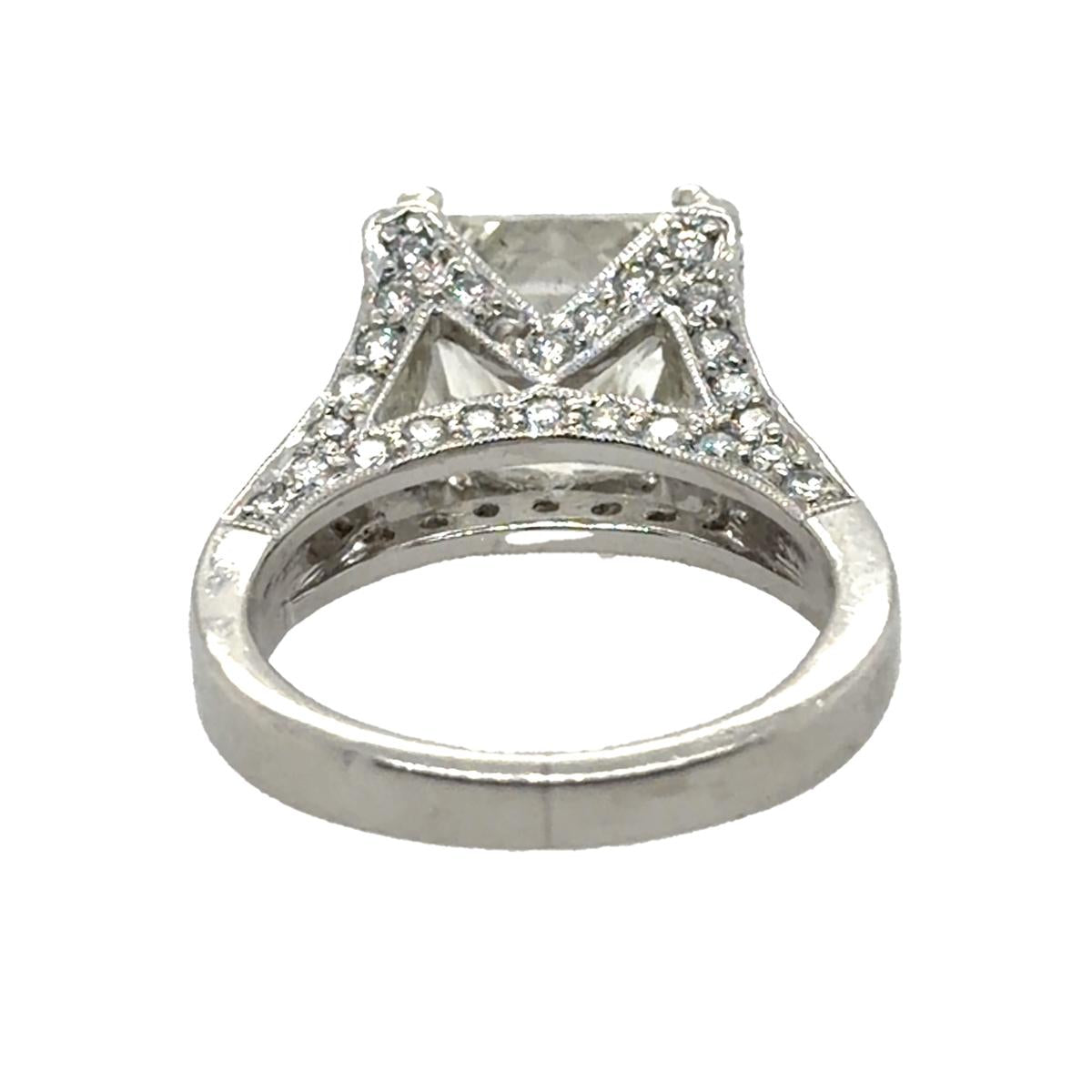 5.04ct GIA L SI2 Princess Cut Diamond Ring