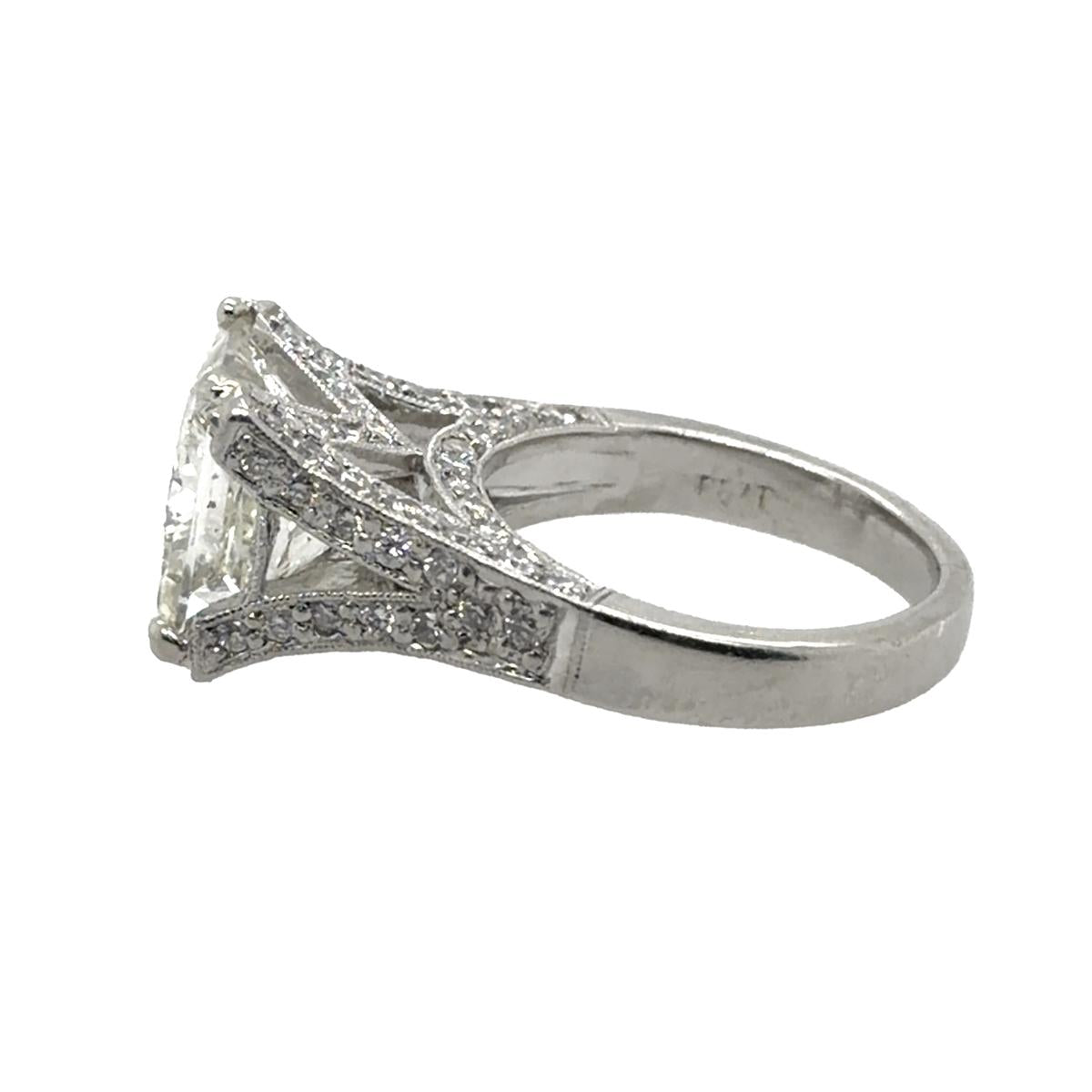 5.85 Carat GIA L I1 Round Diamond Platinum Ring S