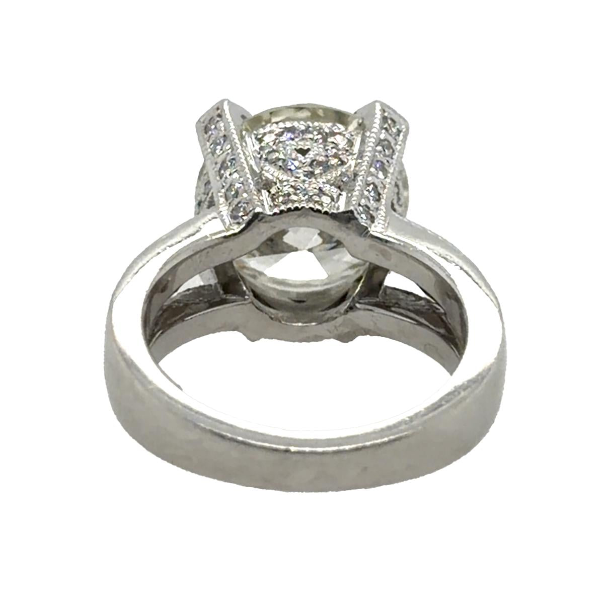 5.85 Carat GIA L I1 Round Diamond Platinum Ring S