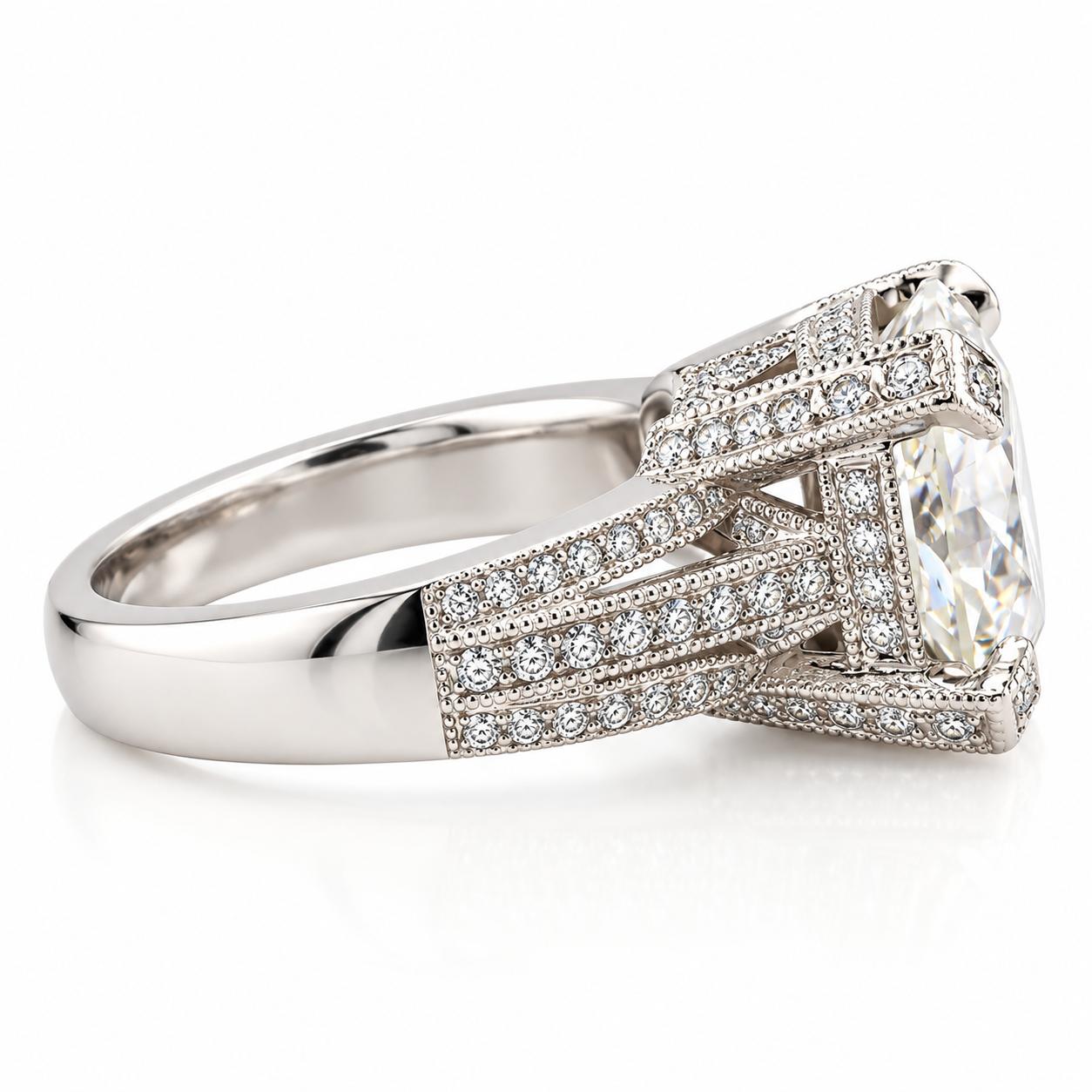 5.85 Carat GIA L I1 Round Diamond Platinum Ring S