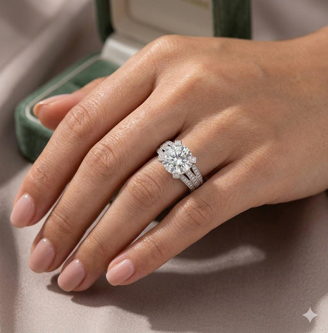 5.85 Carat GIA L I1 Round Diamond Platinum Ring S
