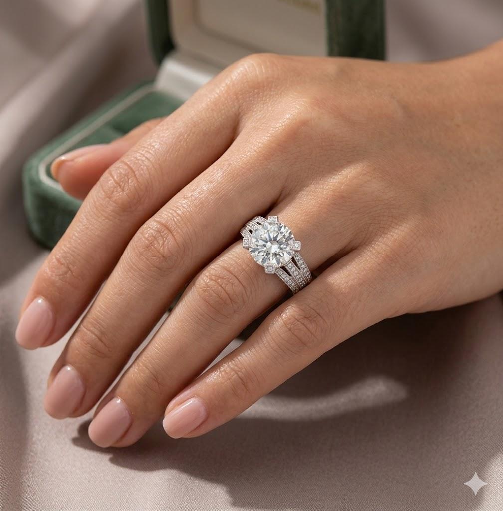 5.85 Carat GIA L I1 Round Diamond Platinum Ring S