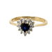 14k Gold Ring with Heart Shape Blue Sapphire & Diamonds