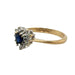 14k Gold Ring with Heart Shape Blue Sapphire & Diamonds