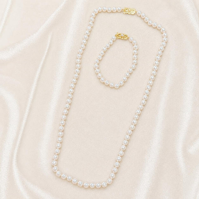 Mikimoto Akoya Pearl Necklace & Bracelet
