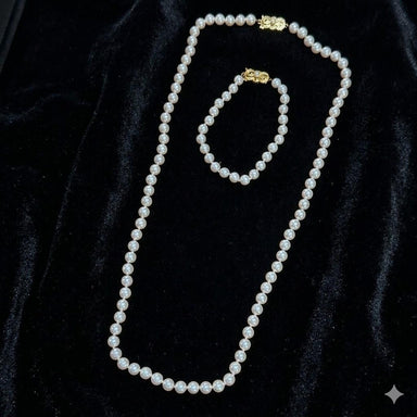 Mikimoto Akoya Pearl Necklace & Bracelet