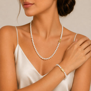 Mikimoto Akoya Pearl Necklace & Bracelet