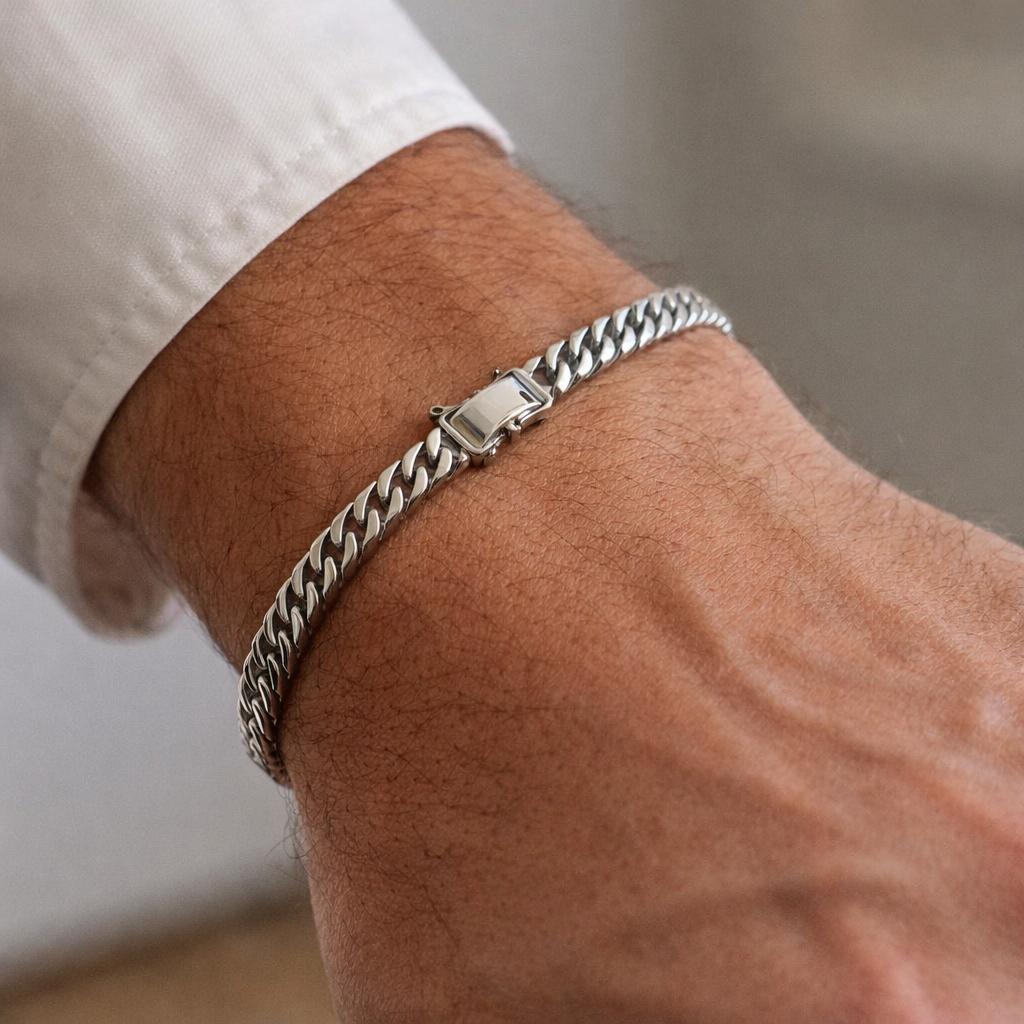 Platinum Curb Link Bracelet