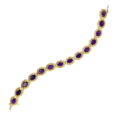 14k Yellow Gold Amethyst Bracelet