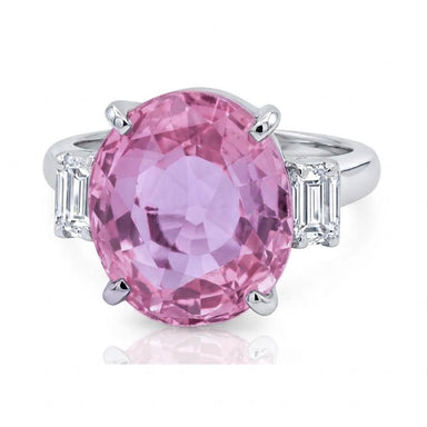 Platinum 7.23 Carat Pink Sapphire Ring