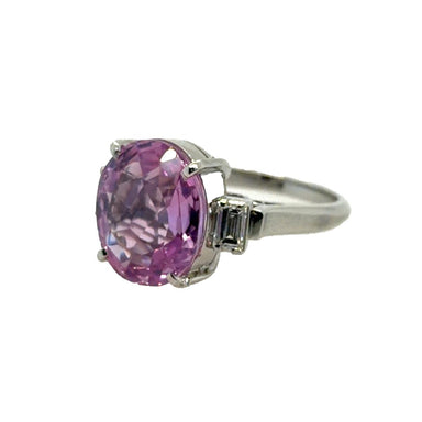 Platinum 7.23 Carat Pink Sapphire Ring