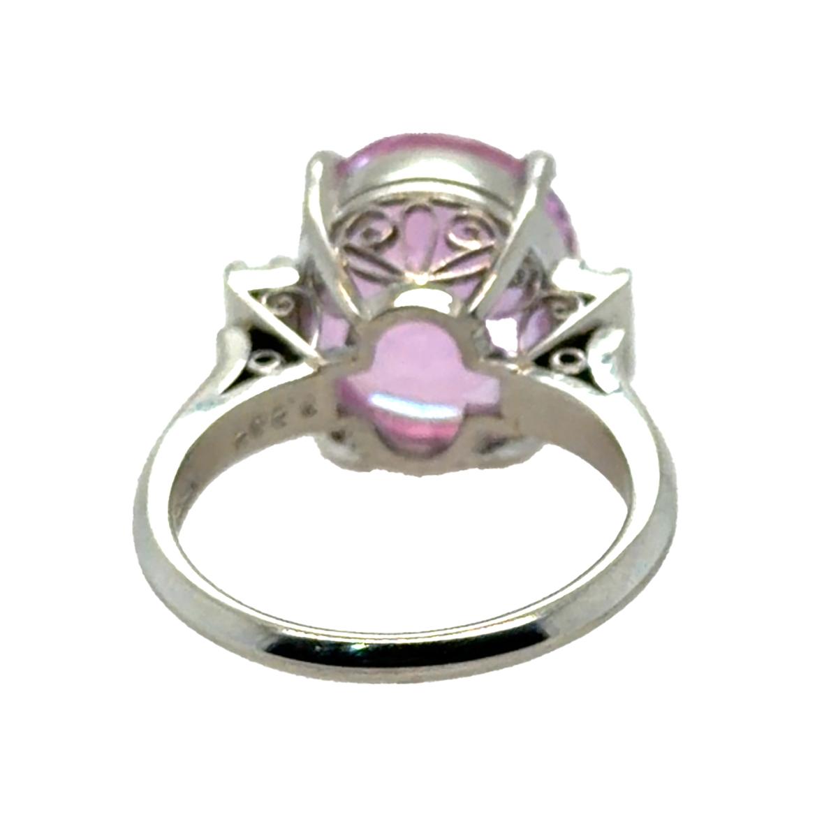Platinum 7.23 Carat Pink Sapphire Ring