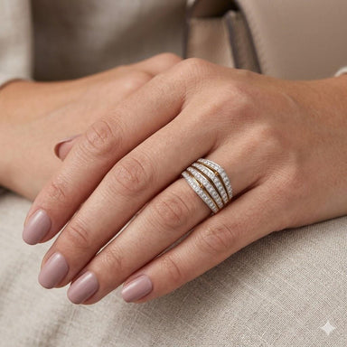 Gold Dome Ring with 1.54 Carat Diamonds